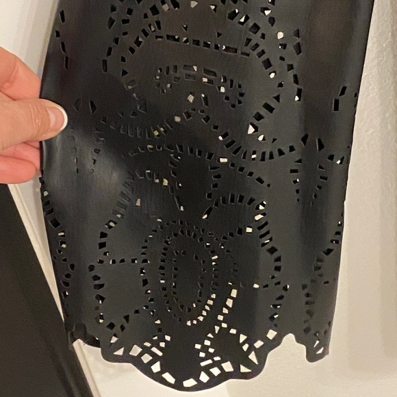 NWT Maeve Eyelet Sleeve Faux Black Leather Jacket Sz 14 MSRP $158 - Picture 5 of 8